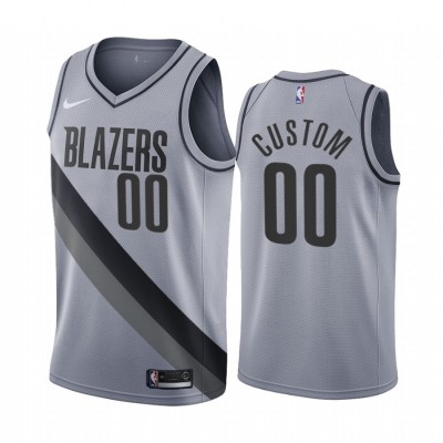 Portland Trail Blazers Personalized Gray NBA Swingman 2020 21 Earned Edition Jersey